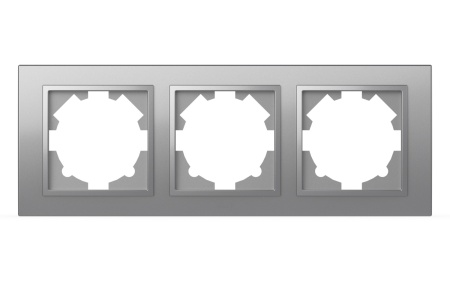 Рамка 3 Поста Универсальная Серый Металлик Zena El-Bi