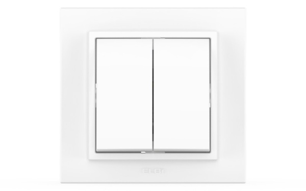 Выключатель В Рамку Двухклавишный Без Подсветки Белоснежный IP20 10А 250В Zena EL-BI