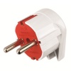 Вилка Угловая Евро (2 P + заземление)  Белый-Красный 16А EL-BI