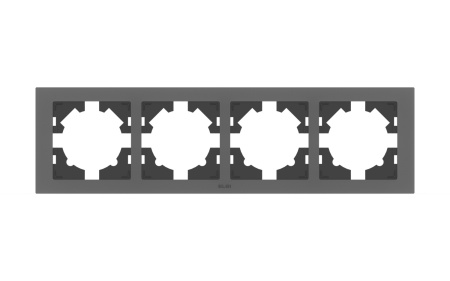 Рамка 4 Поста Универсальная Черный Матовый Стекло Arya El-Bi