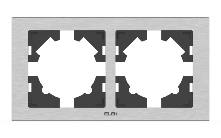 Рамка 2 Поста Универсальная Серебро Aluminum Arya El-Bi