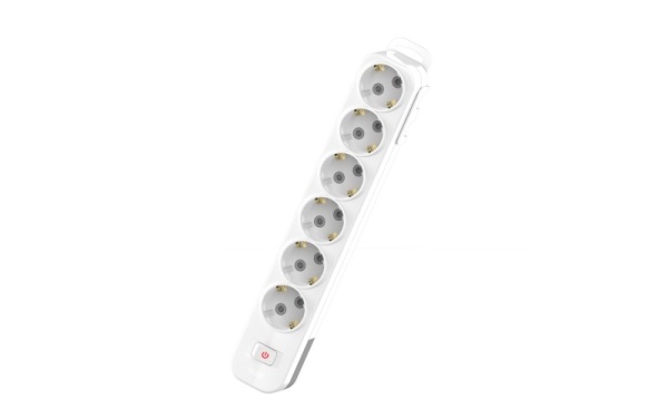 Колодка 6 гнезд С заземлением+Шторки+Выключатель 16А Белый Myra El-Bi Колодка 6 гнезд С заземлением+Шторки+Выключатель 16А Белый Myra El-Bi